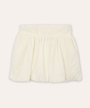 saia balonê infantil de sarja off white