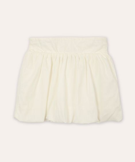 saia balonê infantil de sarja off white