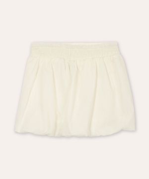 saia balonê infantil de sarja off white