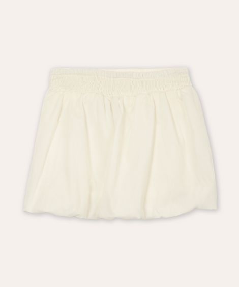 saia balonê infantil de sarja off white
