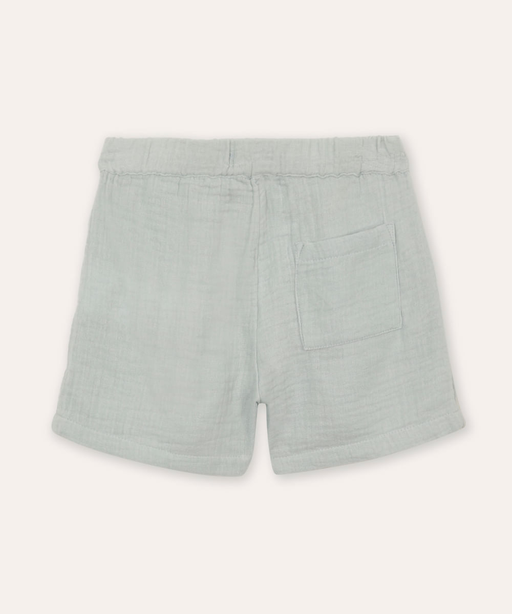 bermuda reta de algodão infantil azul