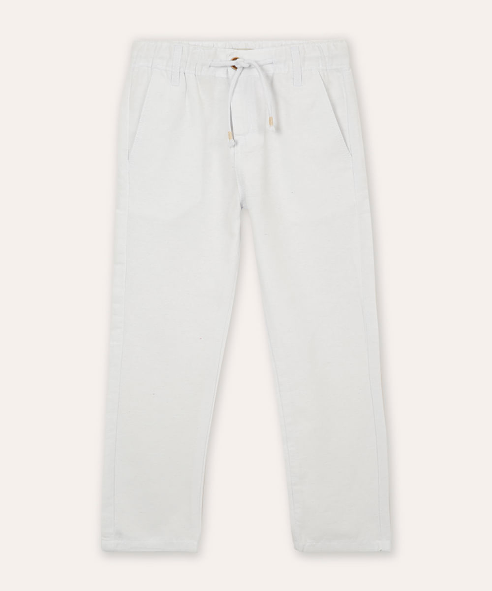 calça reta infantil branca