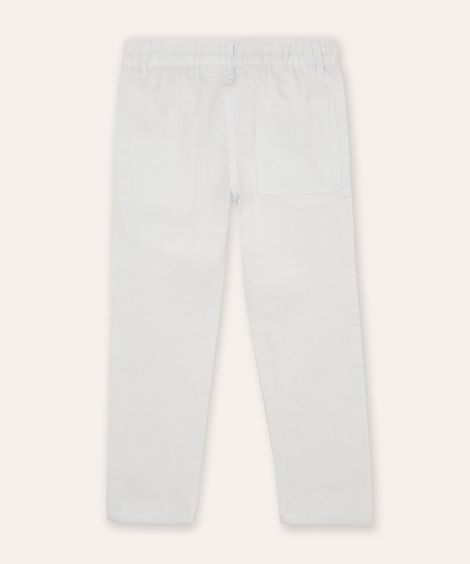 calça reta infantil branca