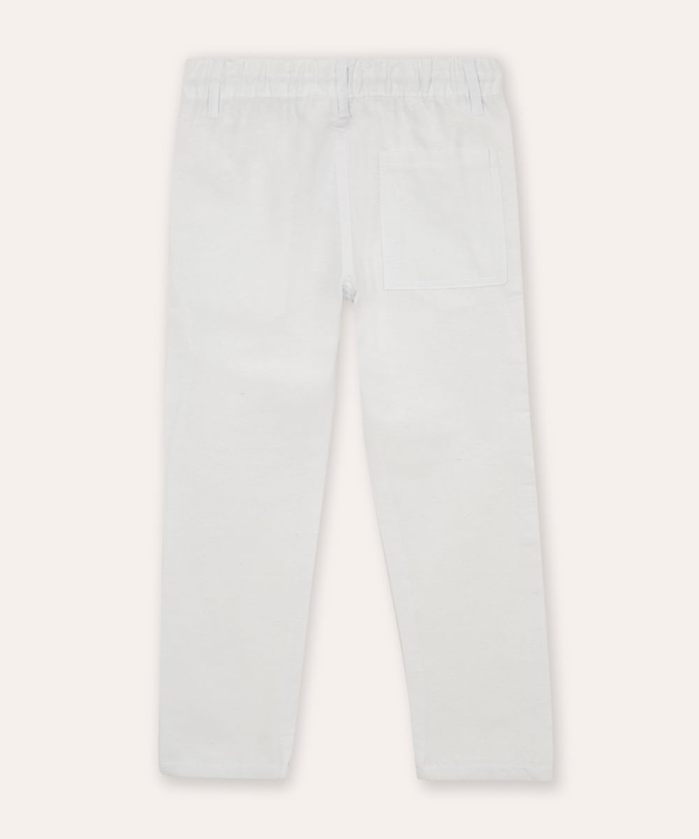 calça reta infantil branca