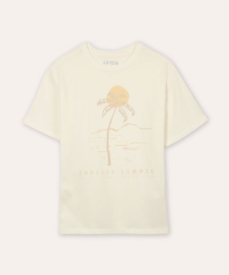 camiseta de algodão juvenil endless summer - off white
