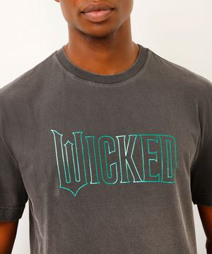 camiseta relaxed de algodão wicked cinza