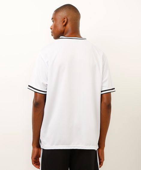 camiseta oversized esportiva bicolor preta