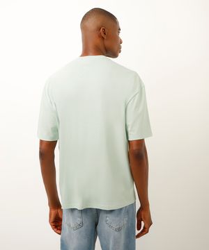 camiseta oversized de algodão peruano verde