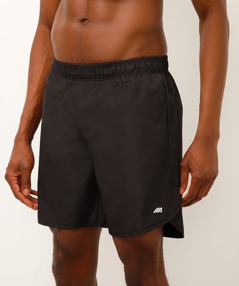 bermuda esportiva masculina com transpasse preta