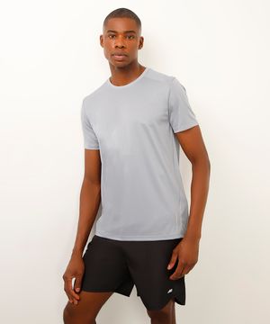 camiseta slim esportiva ace cinza