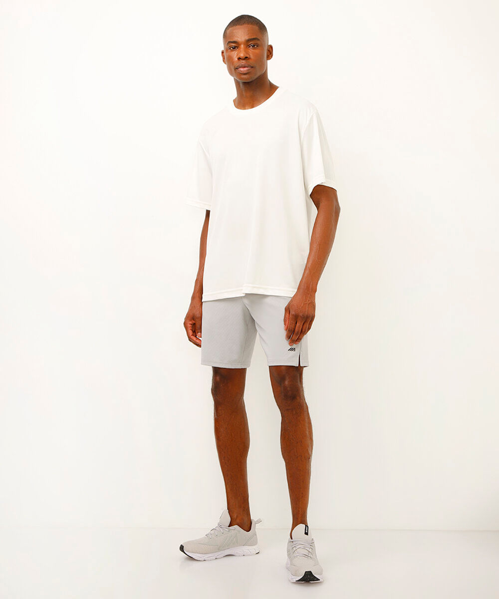 camiseta esportiva oversized masculina cinza