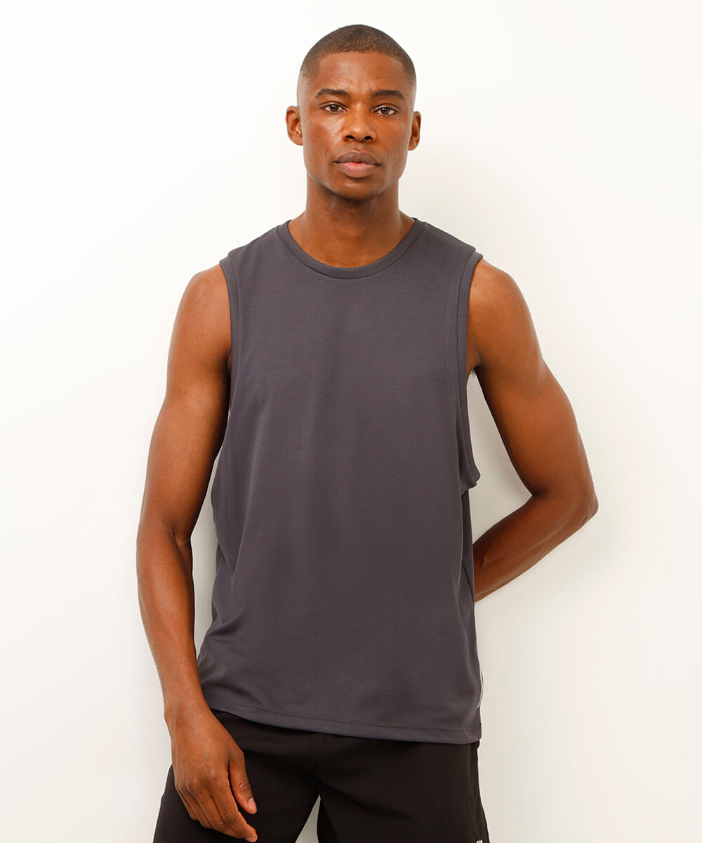 regata machão esportiva ace cinza