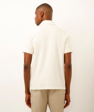 polo comfort de algodão peruano texturizada off white