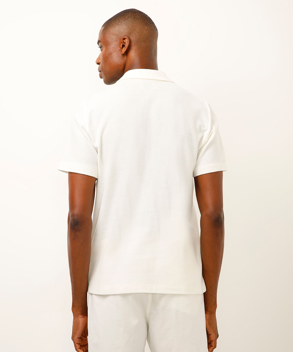 polo comfort texturizada off white