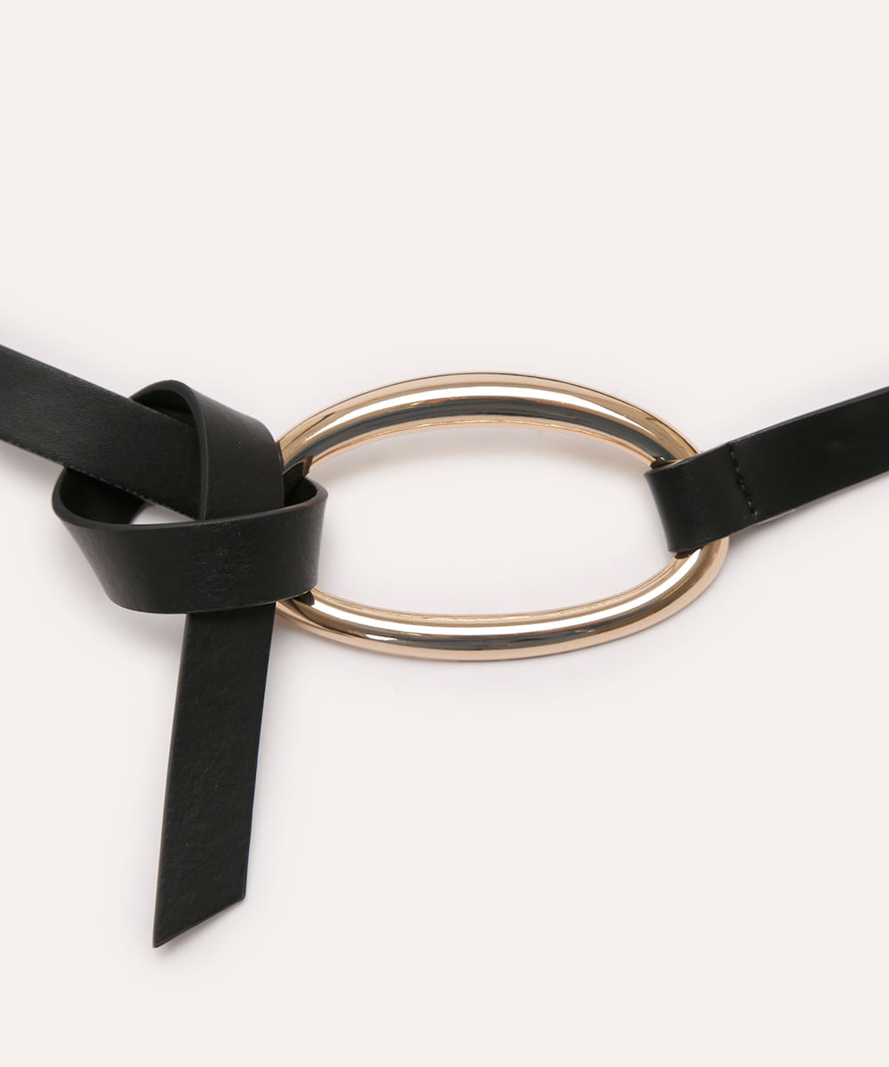 cinto fino fivela oval mindset preto