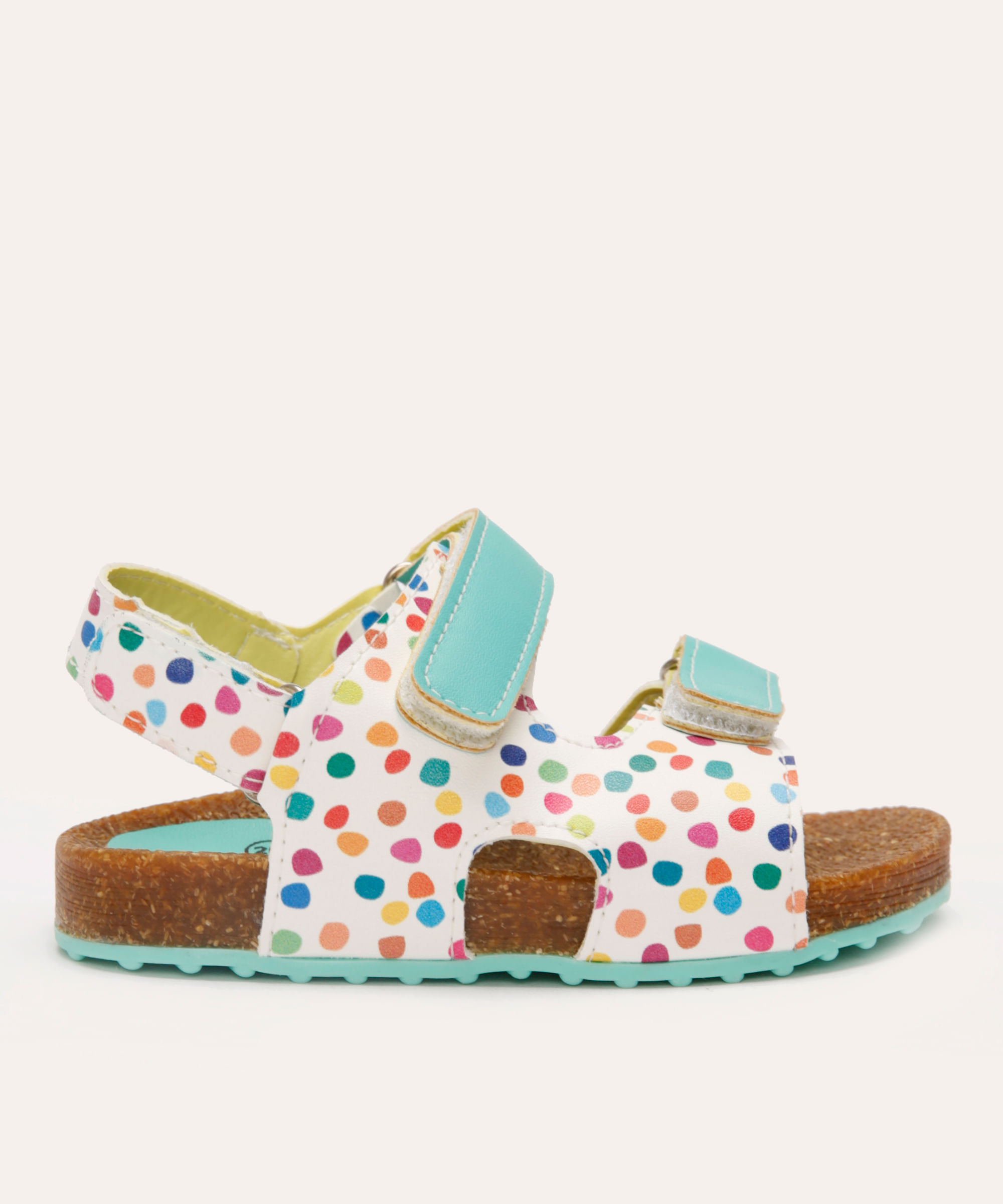 sandália mooui infantil poá colorida