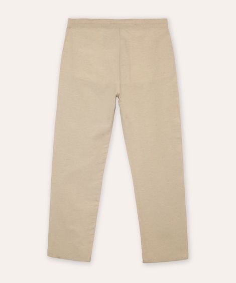 calça reta juvenil bege