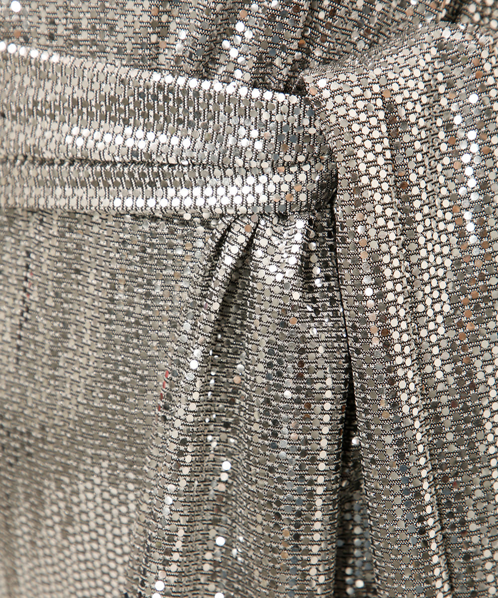 body decote v com amarração metalizado prateado