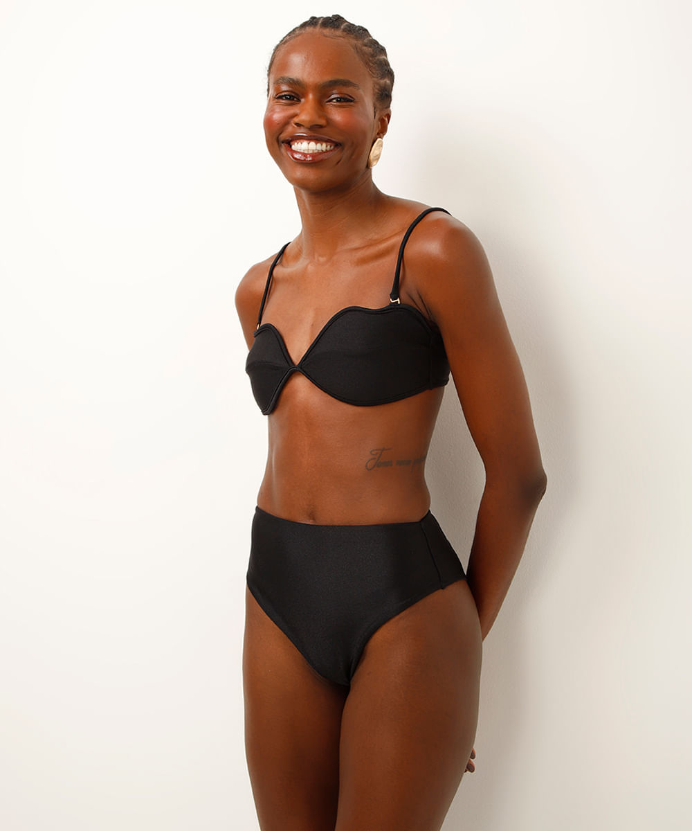 biquíni calcinha hot pant preto