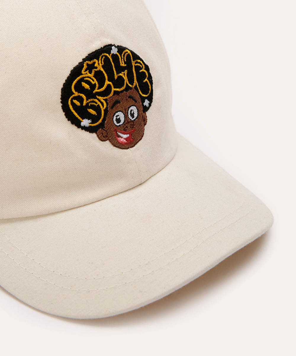 boné infantil de sarja aba curva hora do blec bege