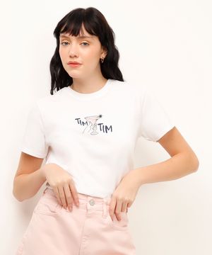 camiseta de algodão tim tim off white