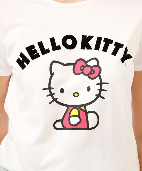 camiseta de algodão hello kitty off white