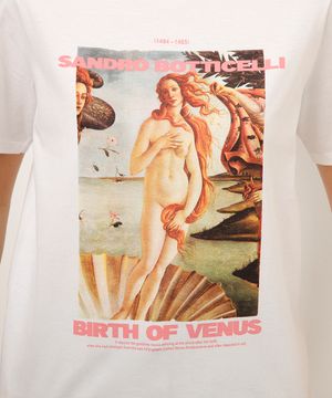 camiseta de algodão venus botticelli off white