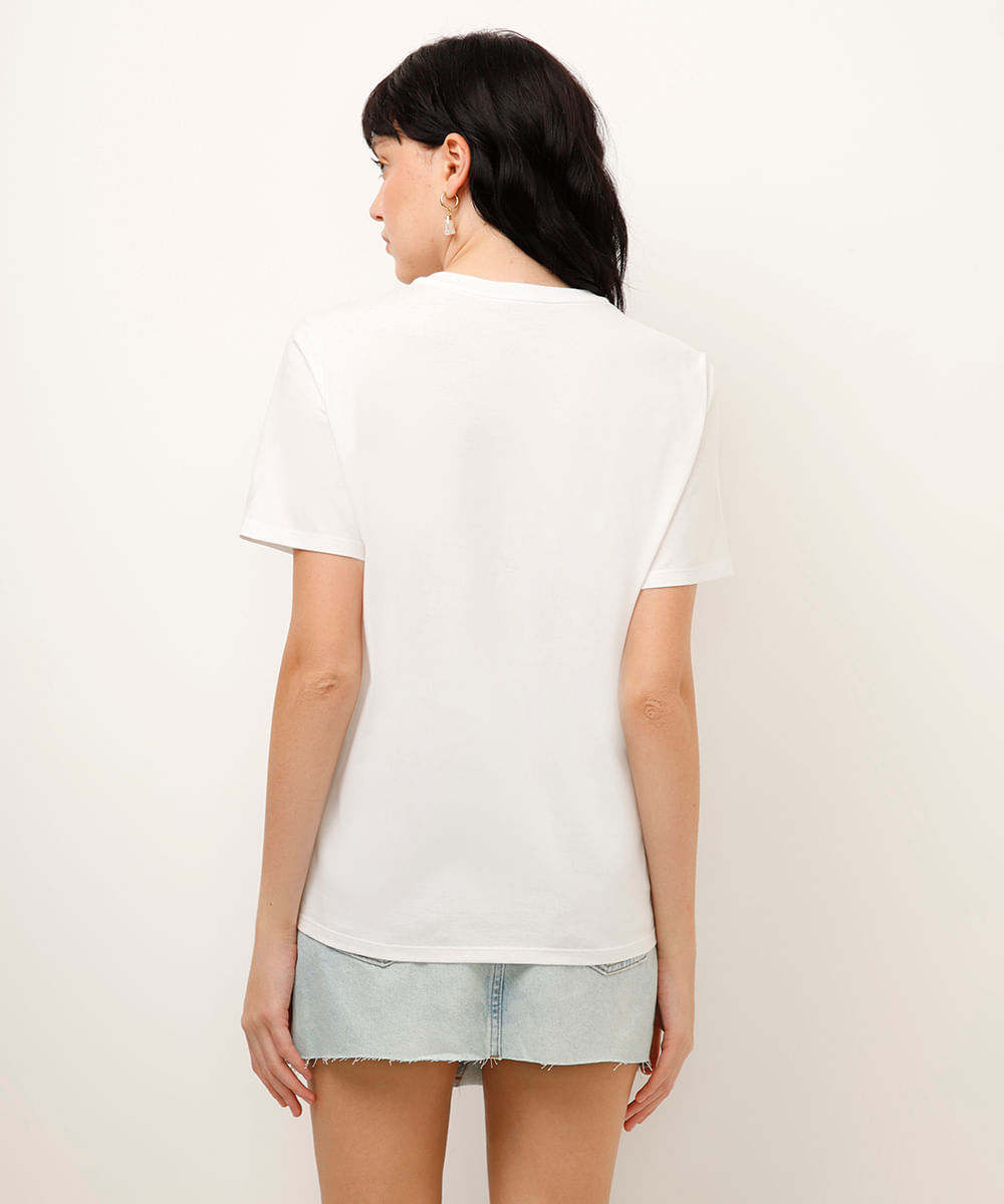 camiseta de algodão venus botticelli off white