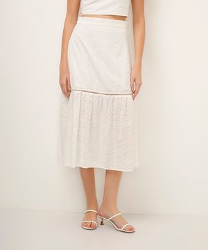 saia midi de laise off white