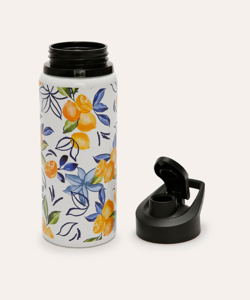 garrafa de metal limão siciliano branca