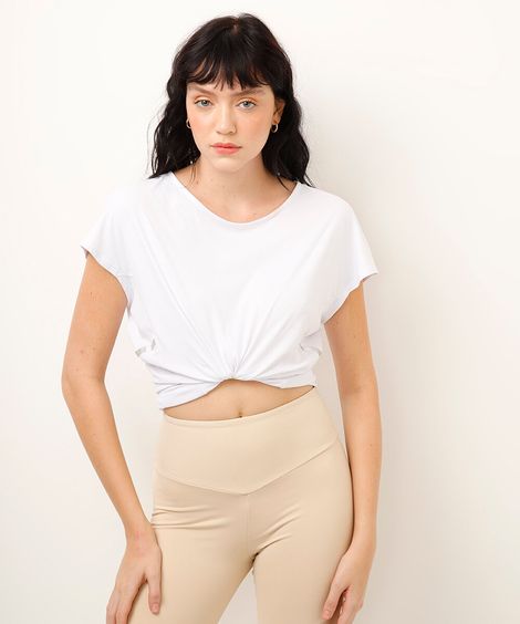 blusa esportiva com recortes e refletivo branca
