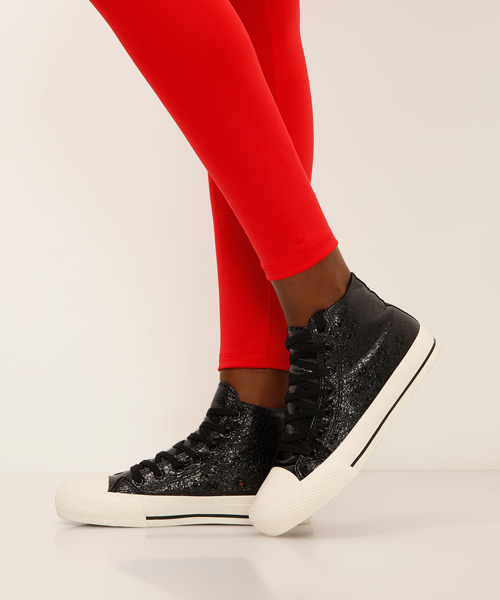 tênis casual texturizado preto