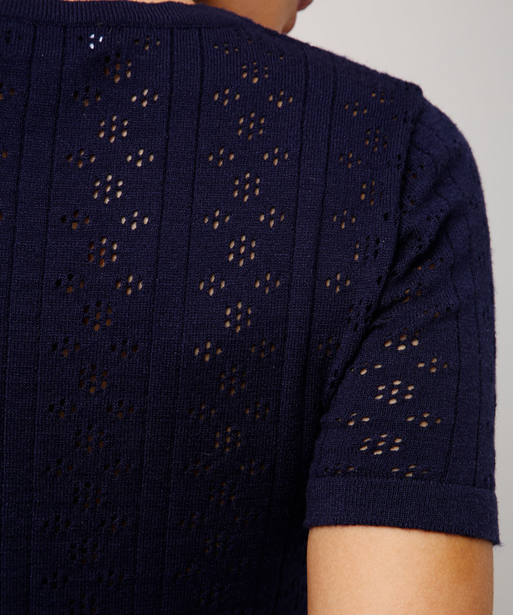 blusa de tricot mindset azul