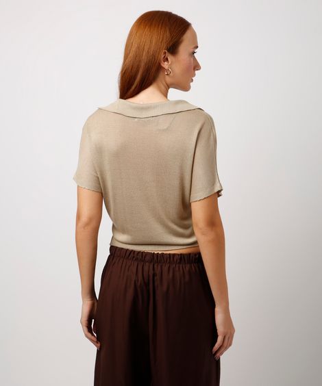 polo de tricot decote redondo mindset verde