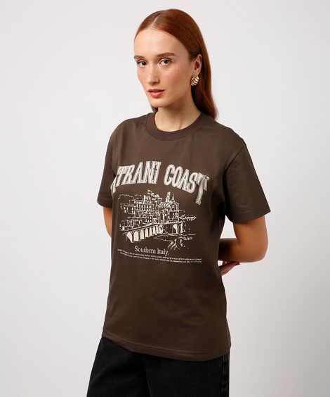 camiseta de algodão atrani coast mindset marrom