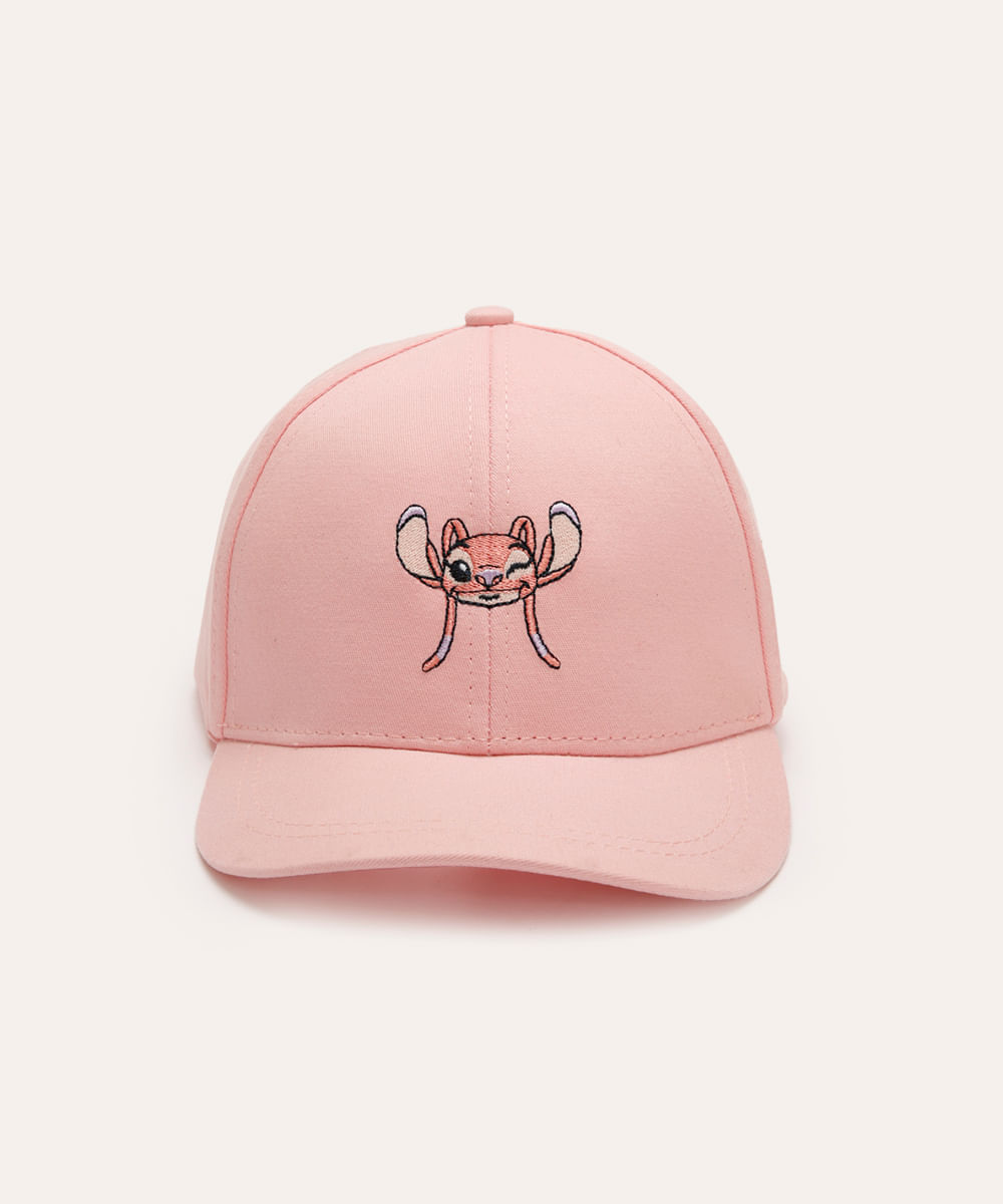boné infantil de sarja aba curva angel rosa