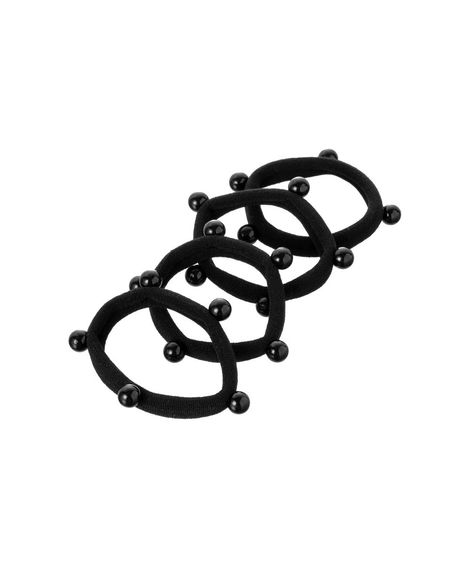 kit de 4 elásticos de cabelo proart pearl preto