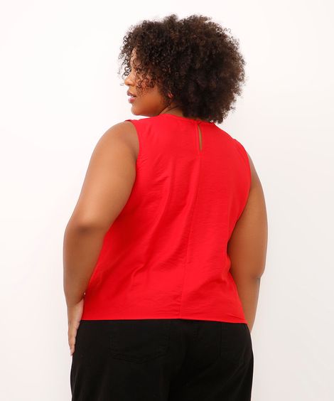 regata de viscose plus size vermelha