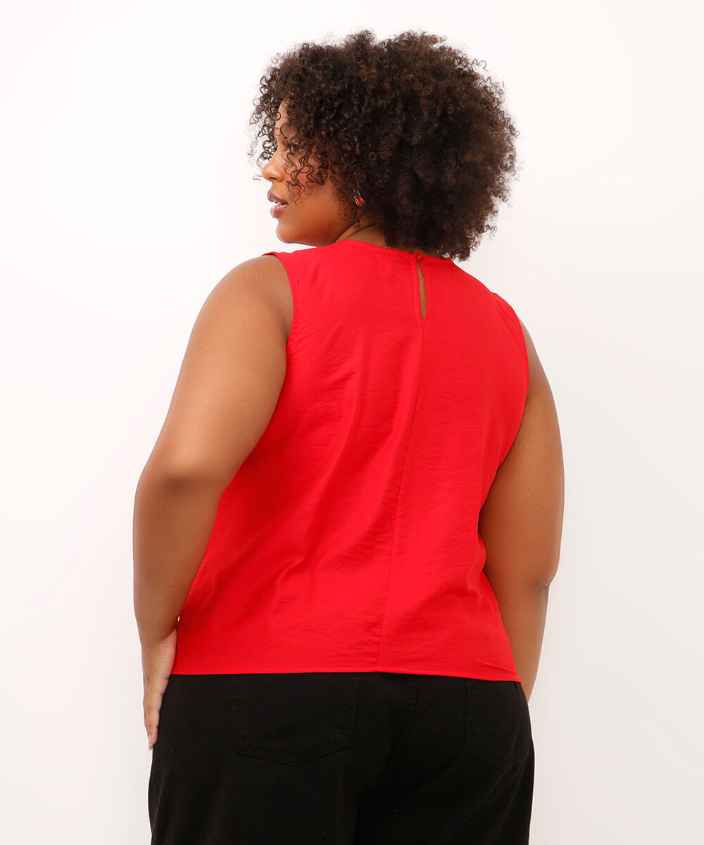 regata de viscose plus size vermelha