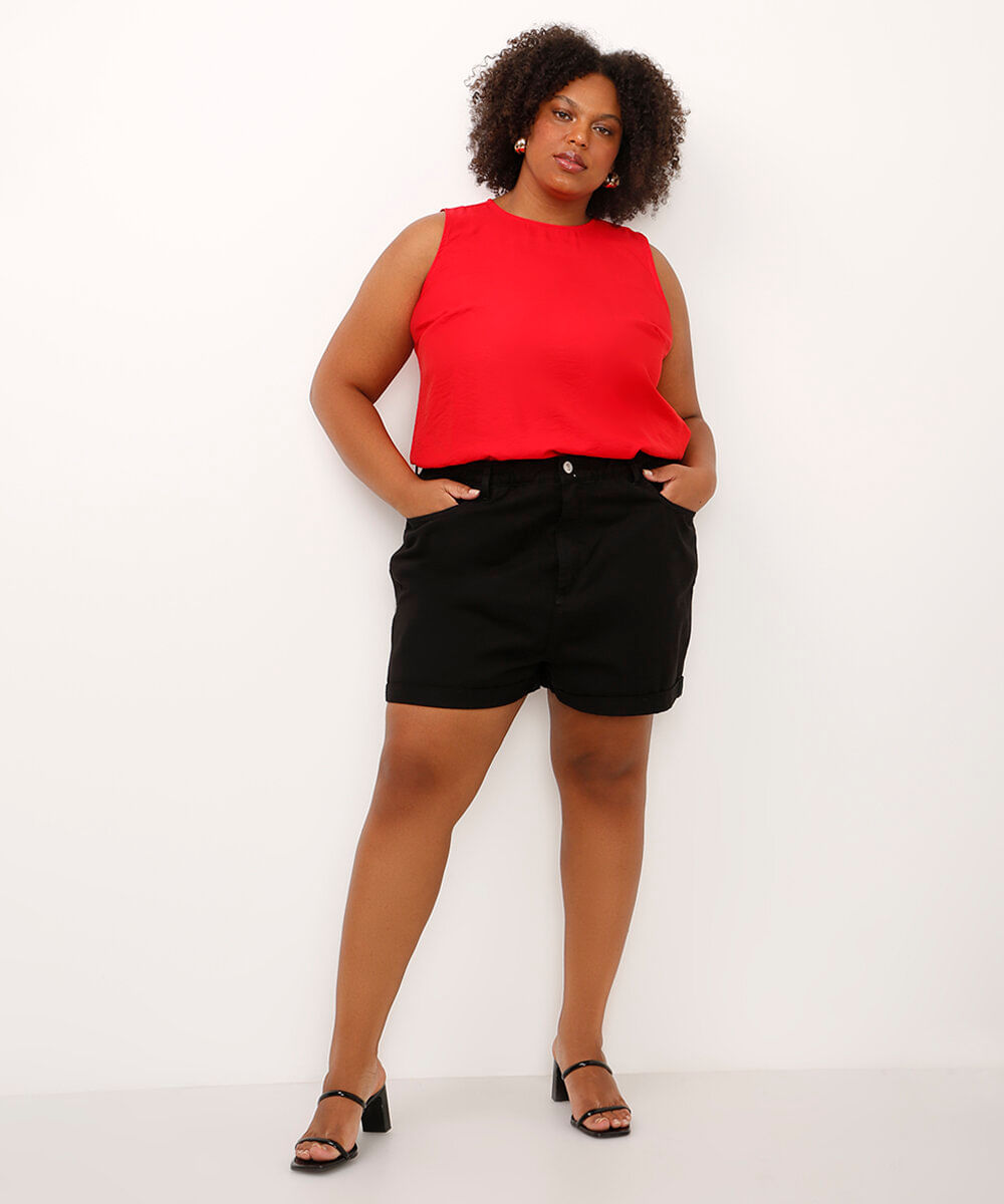 regata de viscose plus size vermelha