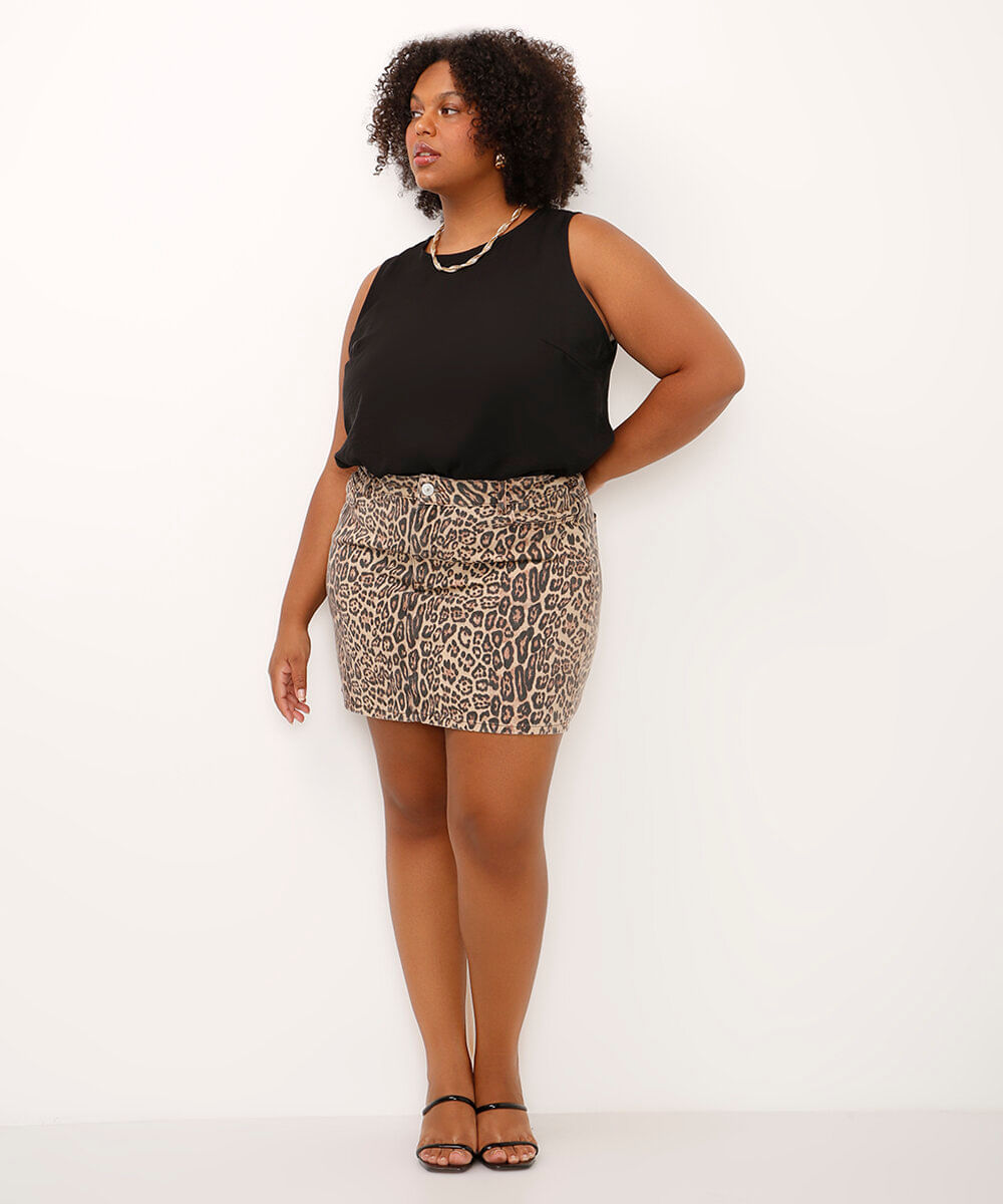 regata de viscose plus size preta