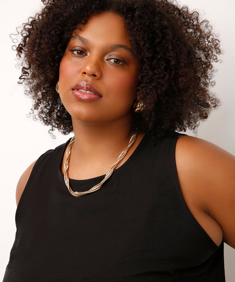 regata de viscose plus size preta