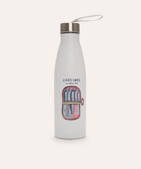 garrafa de metal sardinhas 750ml branca