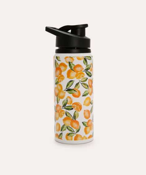 garrafa de metal limão branca