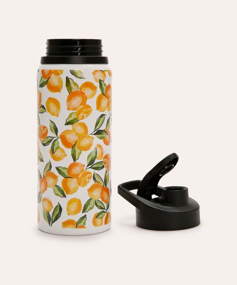 garrafa de metal limão branca