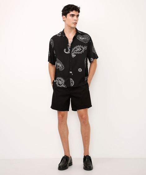 short jogger de sarja - preto