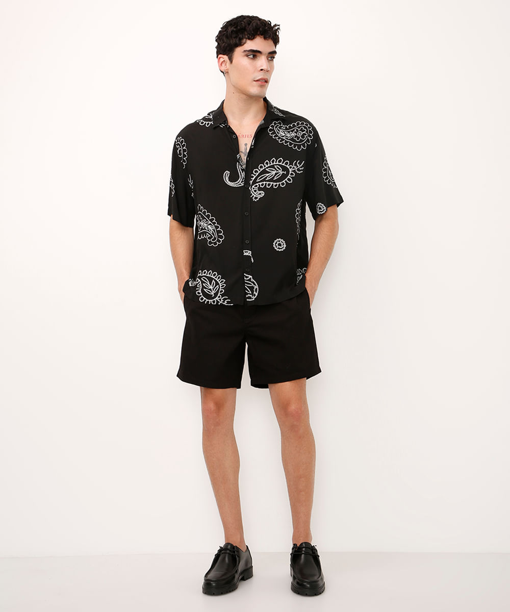 short jogger de sarja - preto