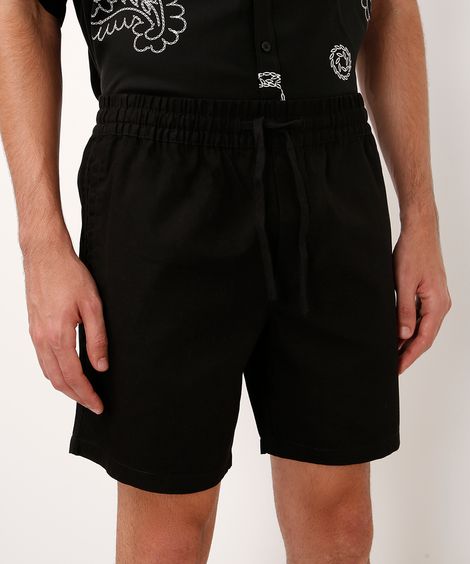 short jogger de sarja - preto