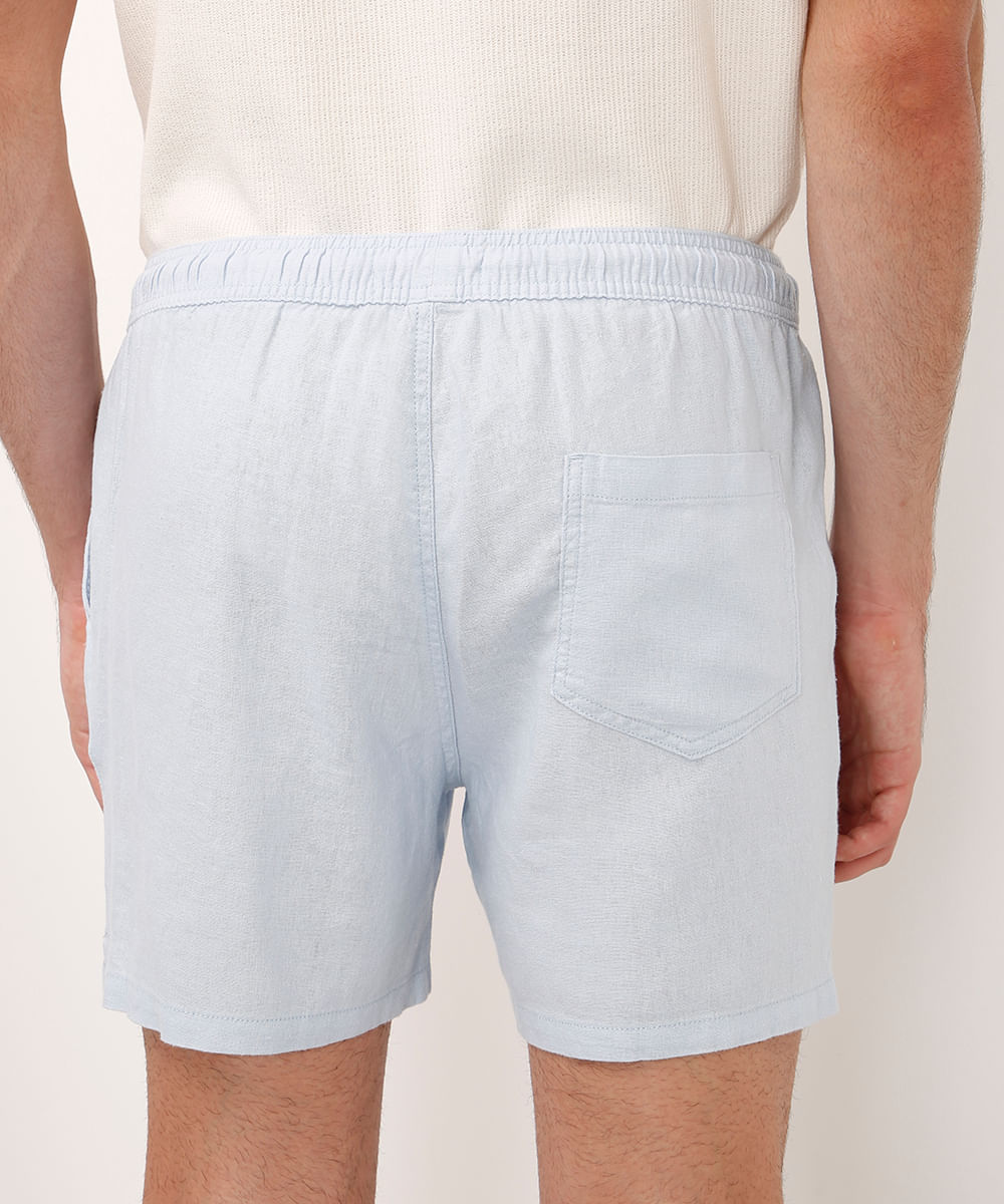 bermuda cós elástico com bolsos azul