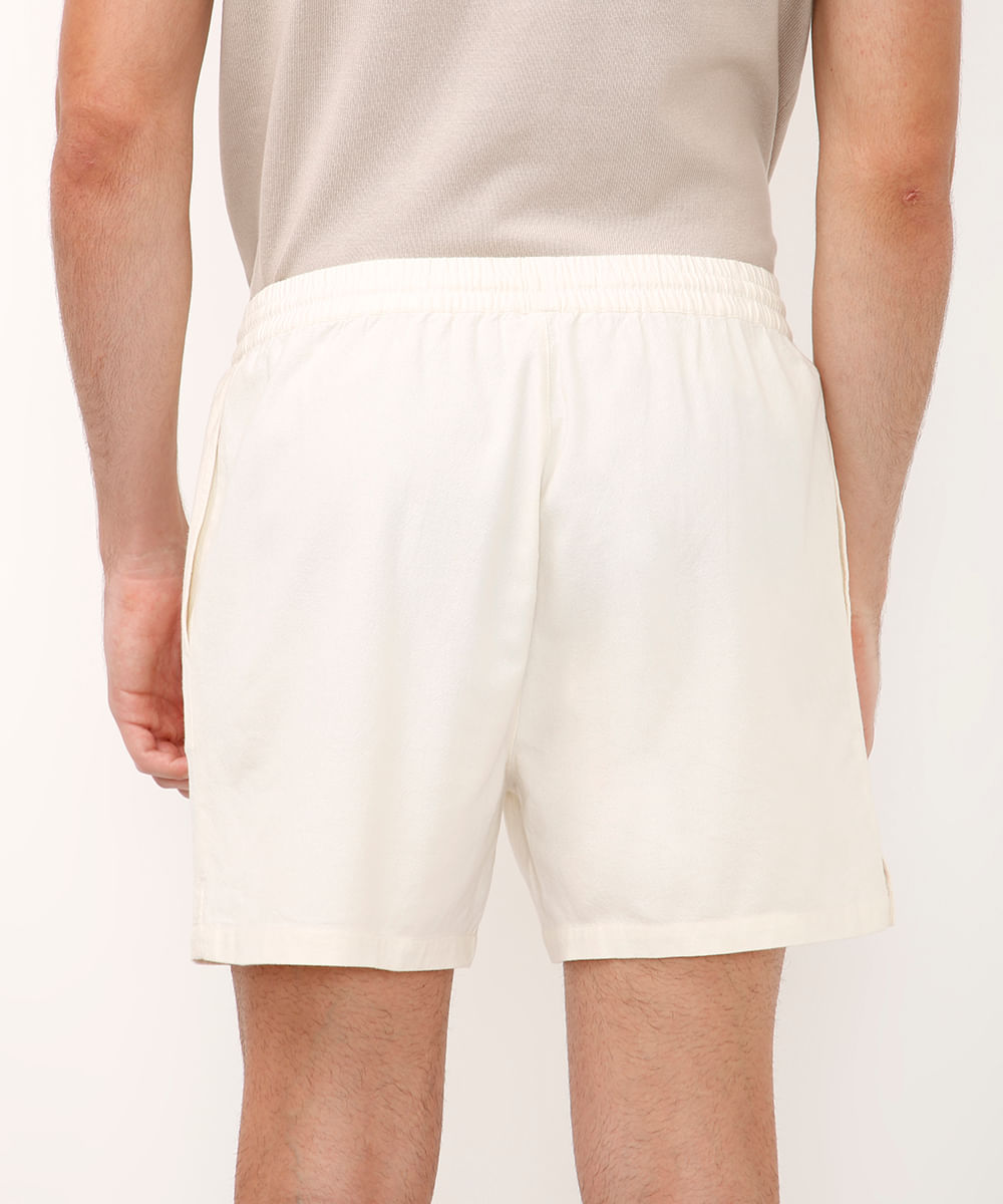 short de algodão com bordado místicos off white